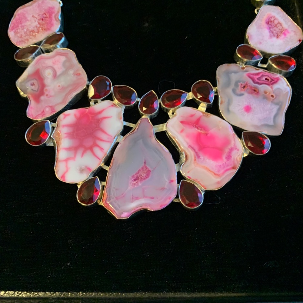 COOL BOTSWANNA PINK AGATE necklace-dropped to below cost-FIRM PRICE